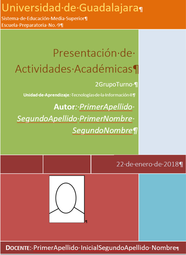 Ms-Word Ejemplo actividad: Presentación de Actividades Académicas, Escuela  Preparatoria No. 9, Sistema de Educación Media Superior, Universidad de  Guadalajara